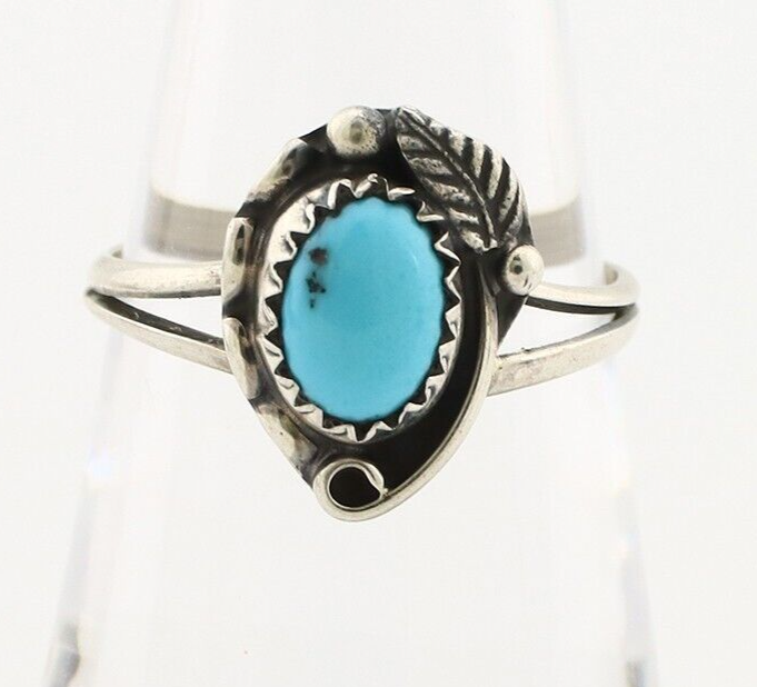 Navajo Ring 925 Silver Turquoise Artist Signed SkyStone Creations C.80's