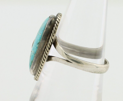 Navajo Handmade Ring 925 Silver Natural Turquoise Native American Artist C.80's