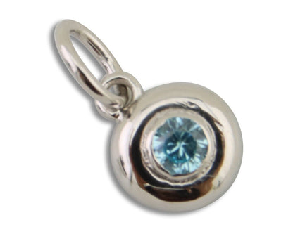 March Birthstone Pendant 14k White Gold
