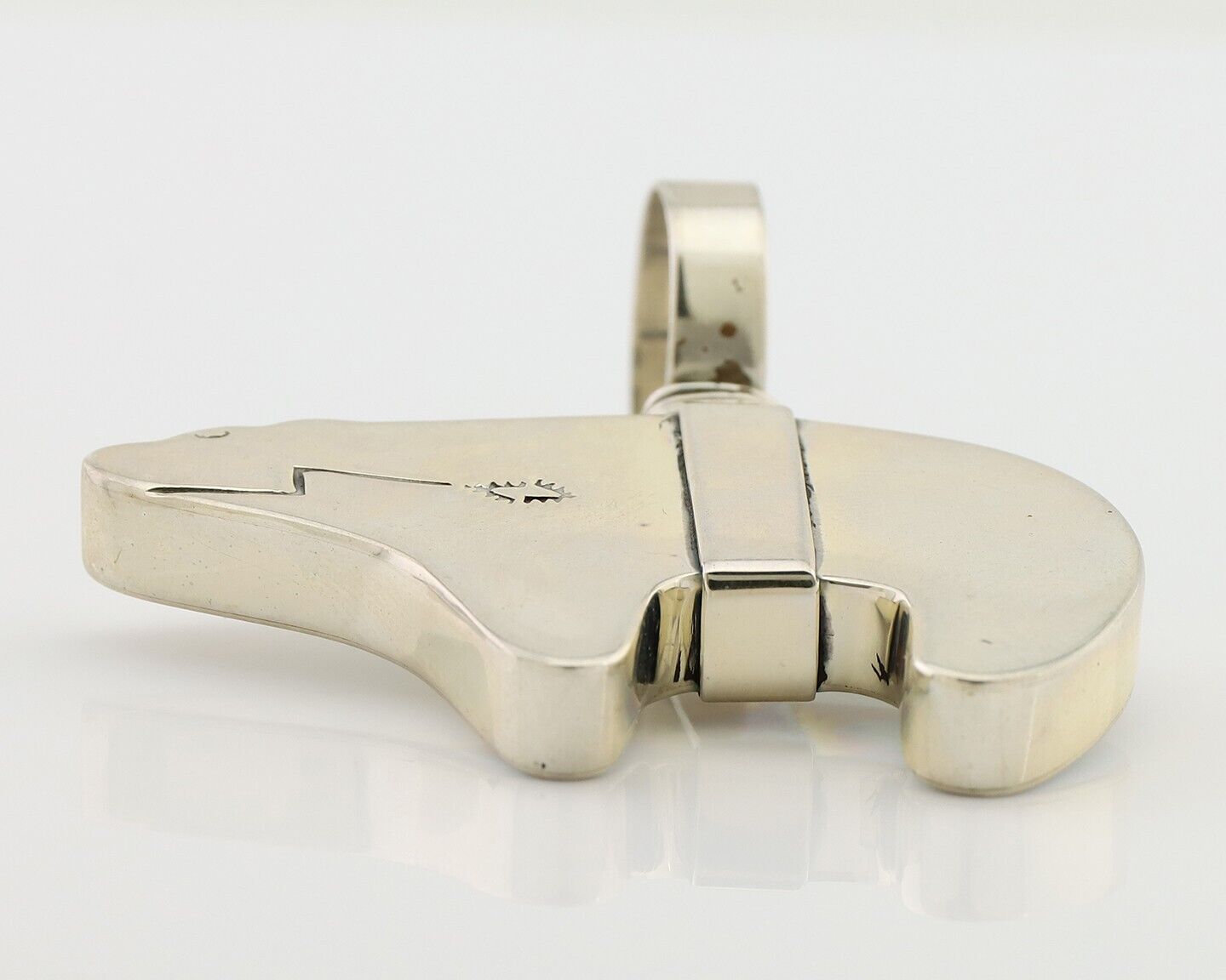 Navajo Spirit Bear Pendant 925 Sterling Silver Signed Nakai C.80's