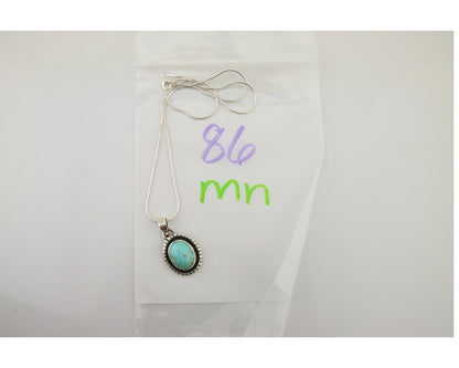 Navajo Necklace 925 Silver Natural Turquoise Native American Artist C.80's