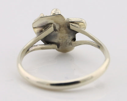 Navajo Ring .925 Silver Sleeping Beauty Turquoise Native American Artist C.80's