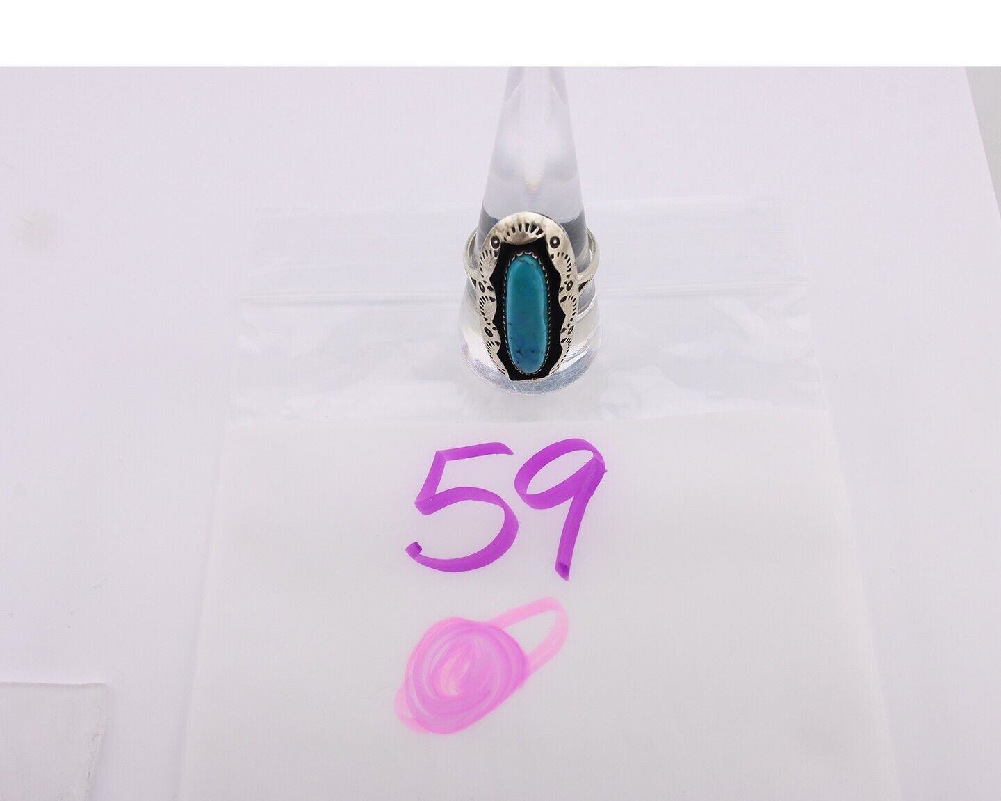 Navajo Ring 925 Silver Arizona Turquoise Artist Signed Windmill C.80's