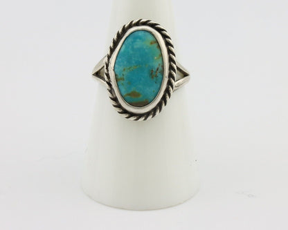 Navajo Ring 925 Silver Kingman Turquoise Native American Artist C.80's