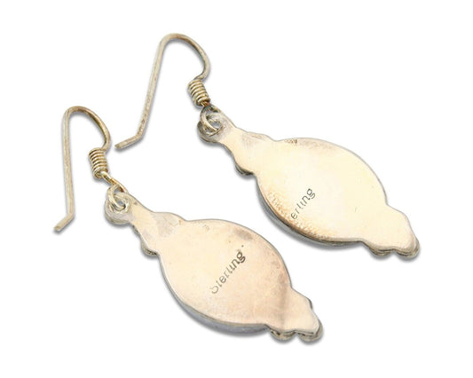 Navajo Earrings 925 Silver Natural Lapis Native American Artist C.80's