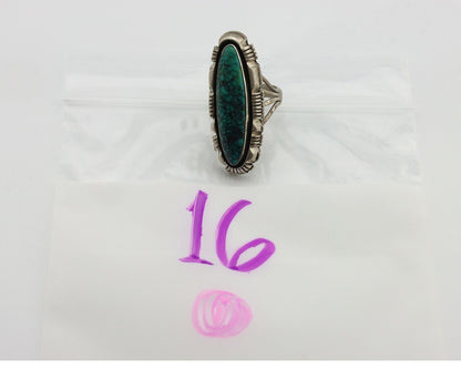Navajo Ring 925 Silver Spiderweb Turquoise Signed WIEHE & RLI C.80's