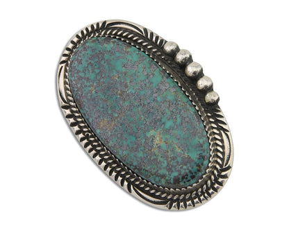 Navajo Pin Pendant 925 Silver Blue Diamond Turquoise Artist Signed S C.80's