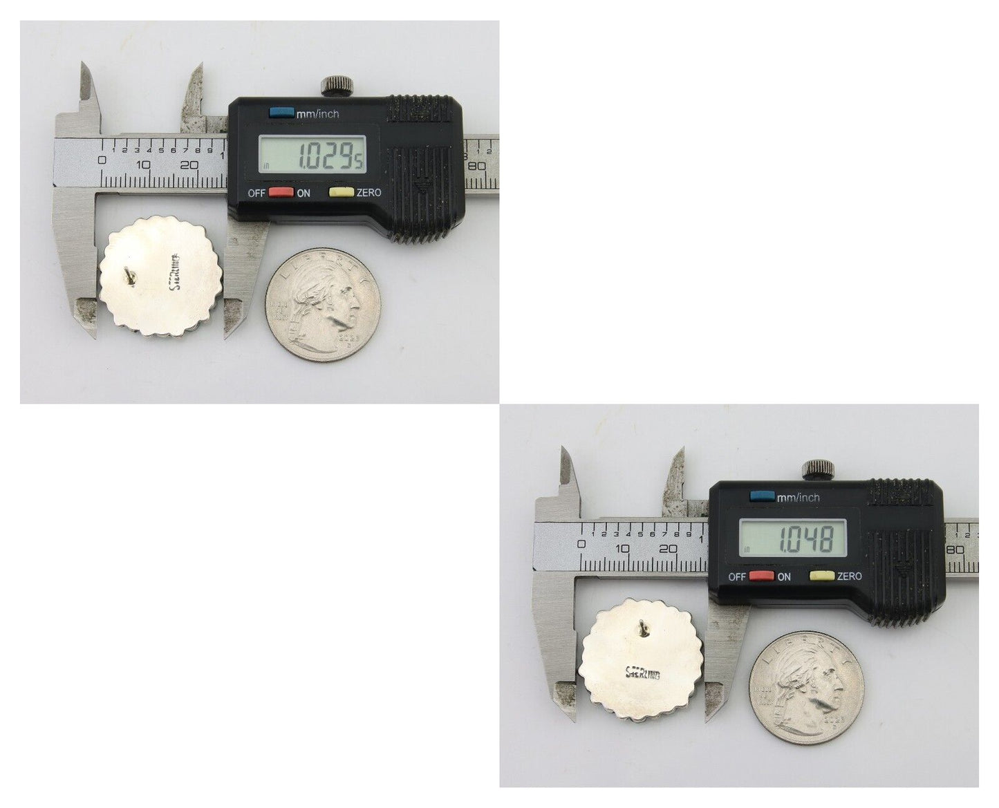 Navajo Petit Point Earrings 925 Silver Turquoise Signed Benson Yazzie C.80's