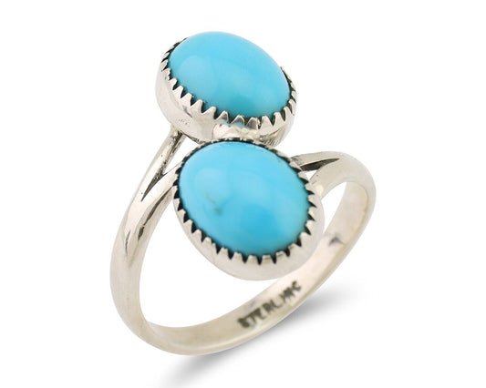 Navajo Handmade Ring 925 Silver Turquoise Native American Artist C.80's