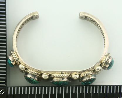Navajo Bracelet 925 Silver Turquoise Cuff Artist Signed L Begay C.80's