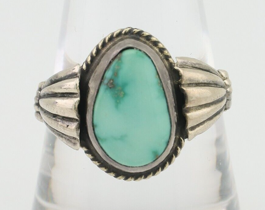 Navajo Ring 925 Silver Royston Turquoise Native American Artist C.80's Size 9.25