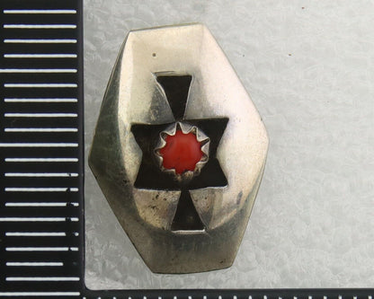 Navajo Earrings 925 Silver Natural Coral Native American Artist C.80's