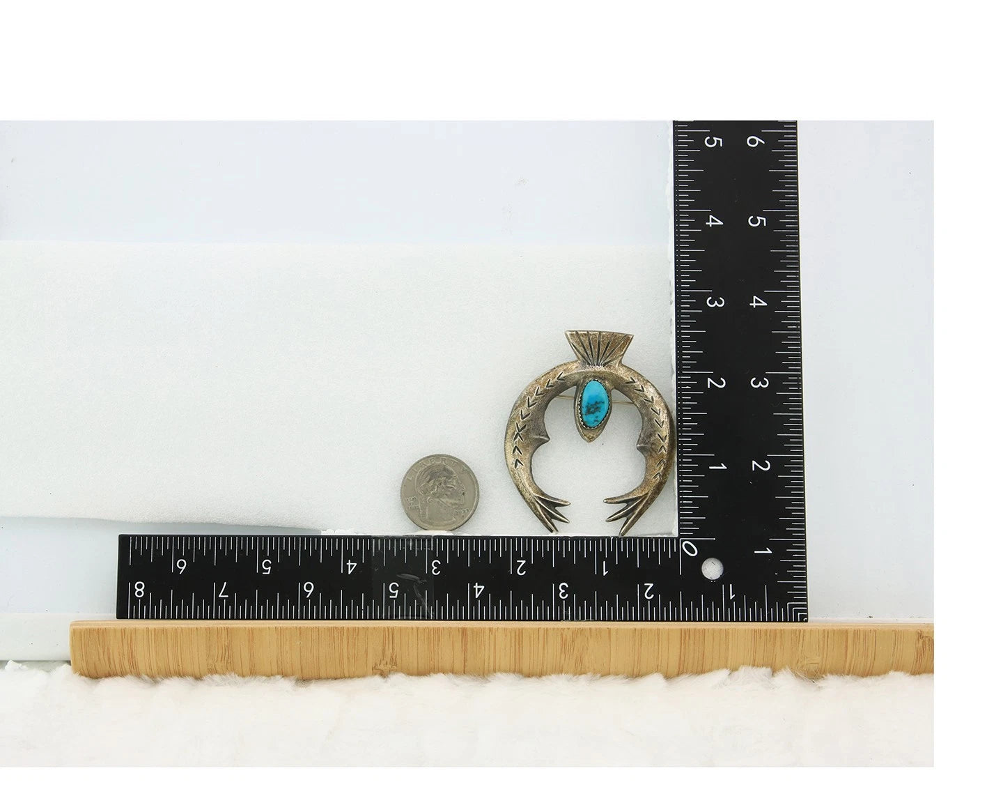 Navajo Handmade Pin Sterling Silver Turquoise Vintage Turpen Pawn Vault