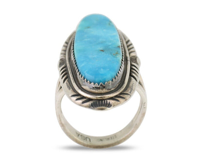 Navajo Handmade Ring 925 Silver Turquoise Native American Artist C.80's