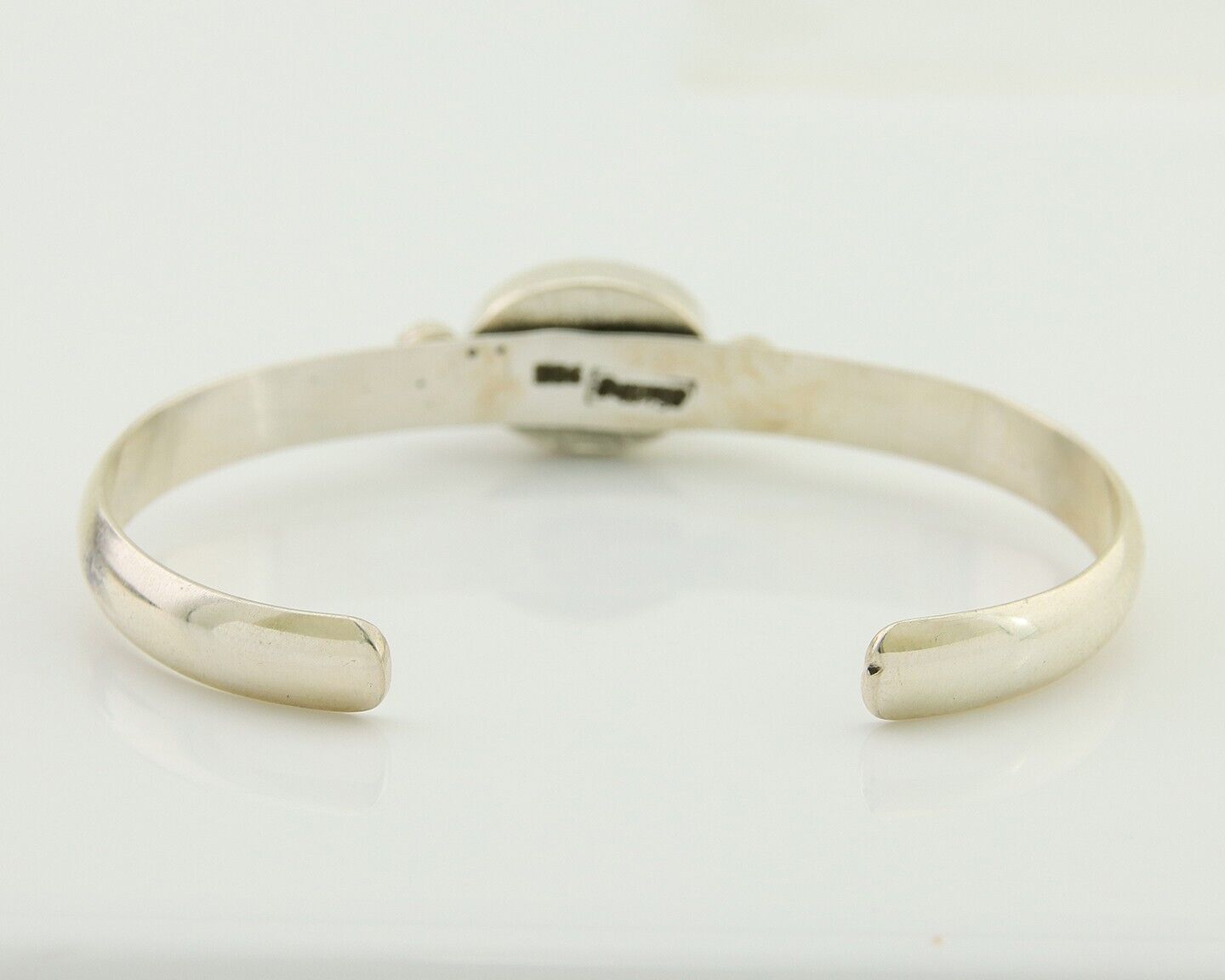 Navajo Cuff Bracelet Blue Turquoise 925 Silver Native American Artist C.80's