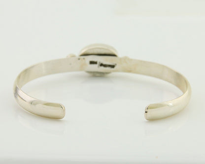 Navajo Cuff Bracelet Blue Turquoise 925 Silver Native American Artist C.80's