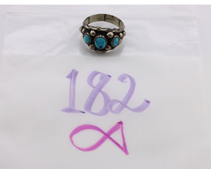 Navajo Ring 925 Silver Turquoise Artist Signed E SkyStone Creations C.80's