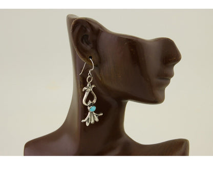 Navajo Dangle Earrings 925 Silver Blue Turquoise Native American Artist C.80's