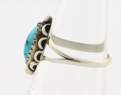 Navajo Ring 925 Silver Sleeping Beauty Turquoise Signed SkyStone Creations C80s