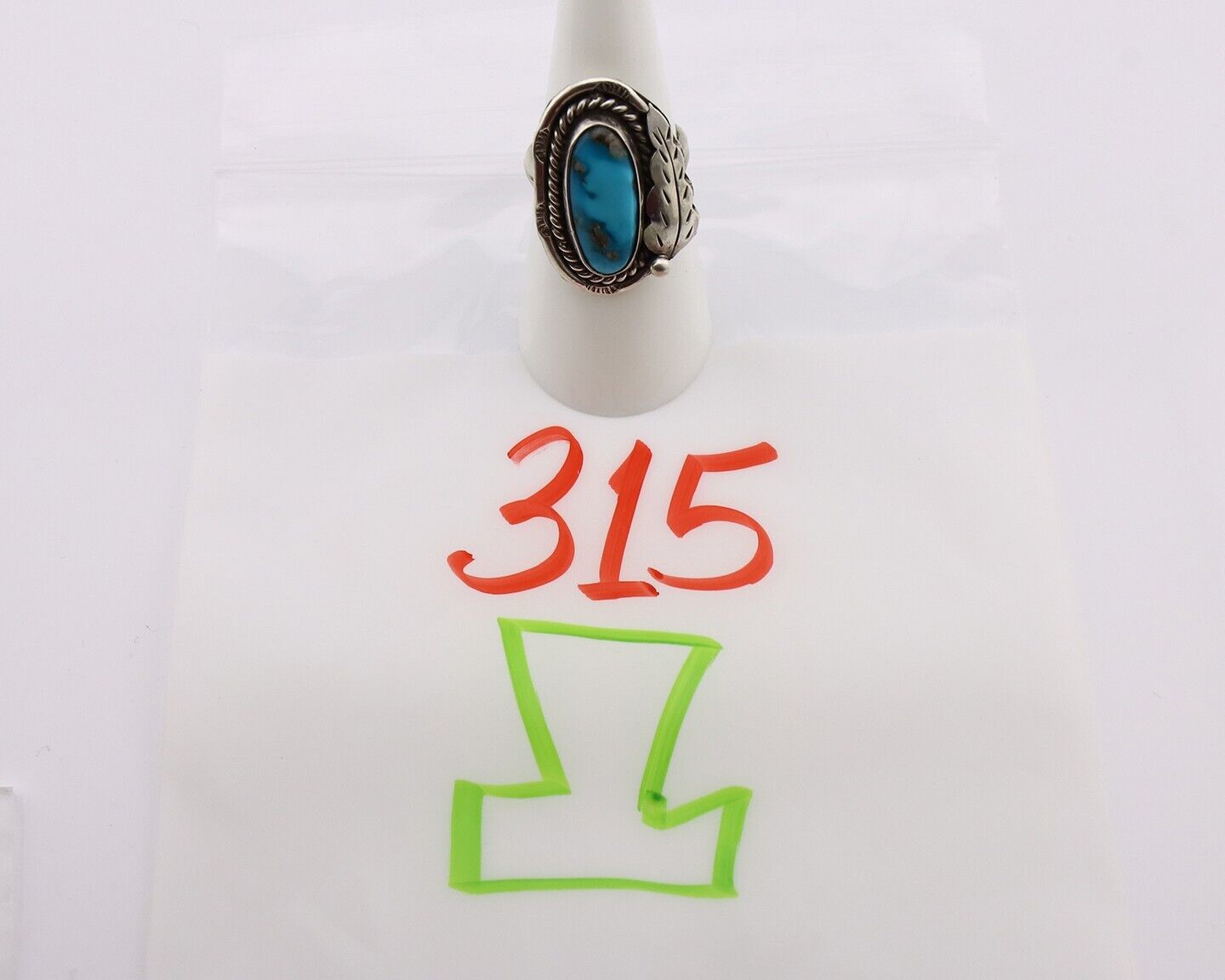 Navajo Handmade Ring 925 Silver Turquoise Native American Artist C.80's