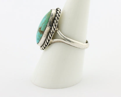 Navajo Ring 925 Silver Natural Kingman Turquoise Native American Artist C.80's