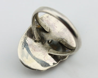 Navajo Handmade Ring 925 Silver Turquoise Native American Artist Signed J C.80's