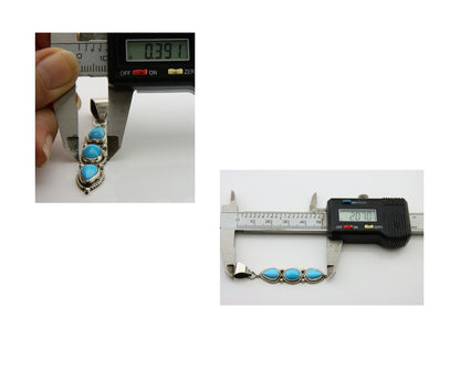 Navajo Necklace 925 Silver Natural Turquoise Artist Kathllen Chavez C.80's