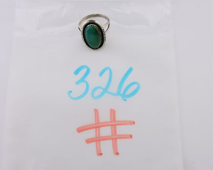 Navajo Hand Stamped Ring 925 Silver Natural Turquoise Native Artist C.80's