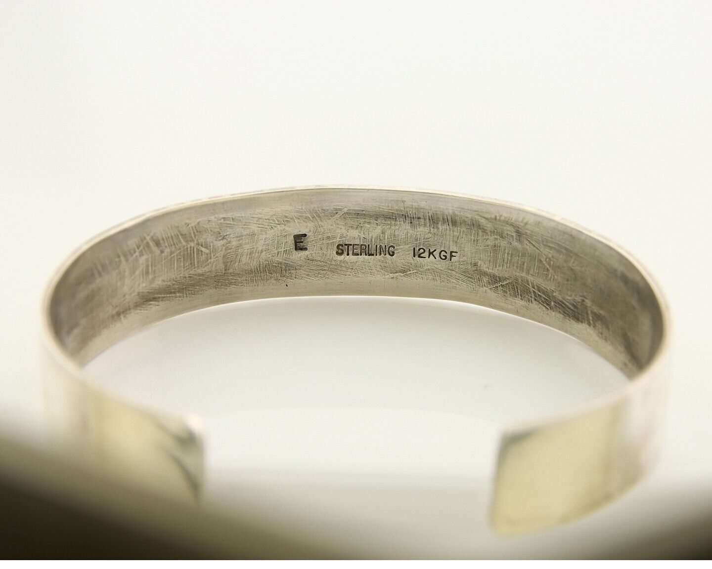 Navajo Bracelet 925 Silver & 12K Gold Cuff Artist Signed Randall Endito C.80's