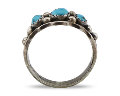 Navajo Ring 925 Silver Blue Turquoise Artist Signed SkyStone Creations C.80's