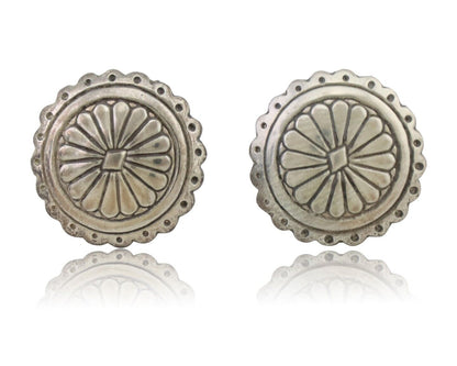 Navajo Small Shield Earrings 925 Silver Native American Artist C.80's