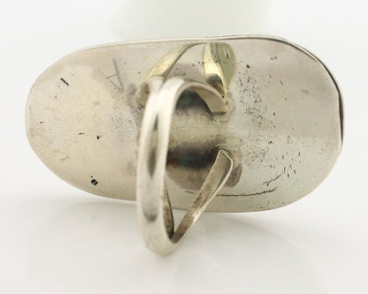 Navajo Ring 925 Silver Spiderweb Turquoise Native American Artist C.80's