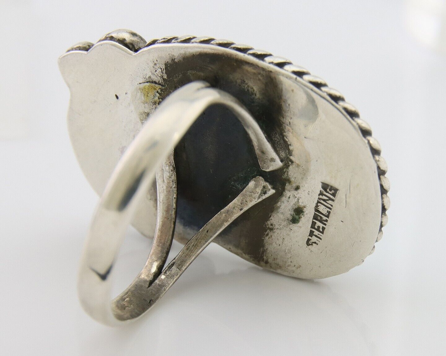 Navajo Handmade Ring 925 Silver Natural Turquoise Native Artist C.80's