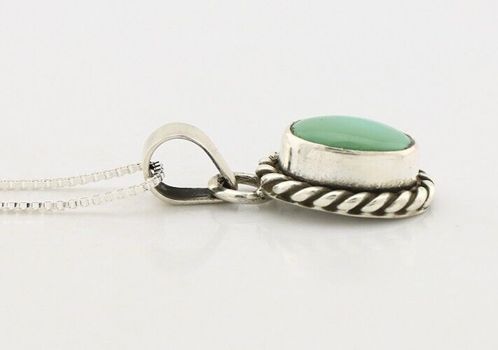 Navajo Necklace 925 Silver Natural Kingman Turquoise Native Artist C.2008