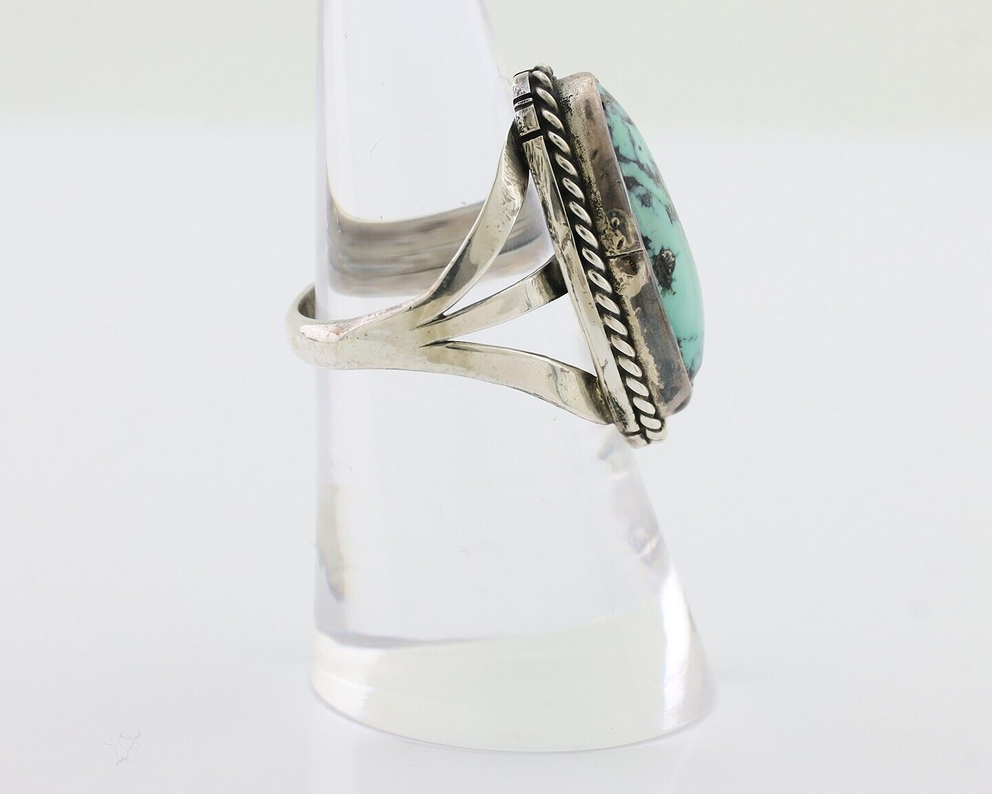 Navajo Ring 925 Silver Turquoise Native American Artist Size 6.75 C.80's