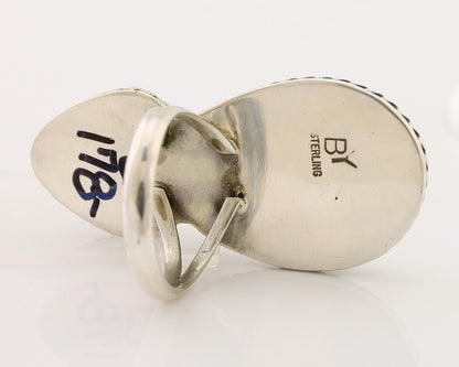 Navajo Handmade Ring 925 Silver Natural Tuquoise Artist Signed B Yazzie C.80's