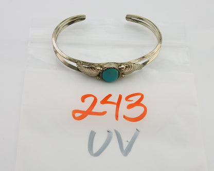 Navajo Cuff Bracelet 925 Silver Turquoise Artist Signed DB C.80's