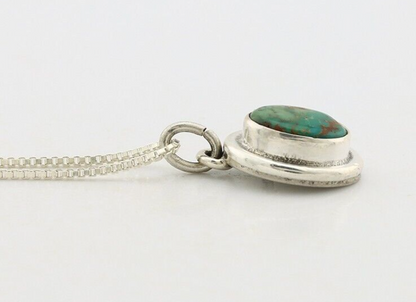 Navajo Necklace 925 Silver Natural Kingman Turquoise Native Artist C.2008