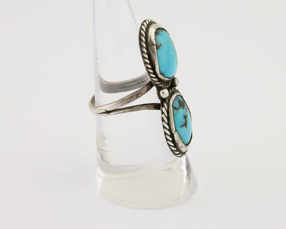 Navajo Ring 925 Silver Natural Blue Turquoise Native American Artist C.80's
