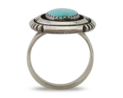 Navajo Ring 925 Silver Turquoise Signed William Denetdale Size 6.25 C.80's