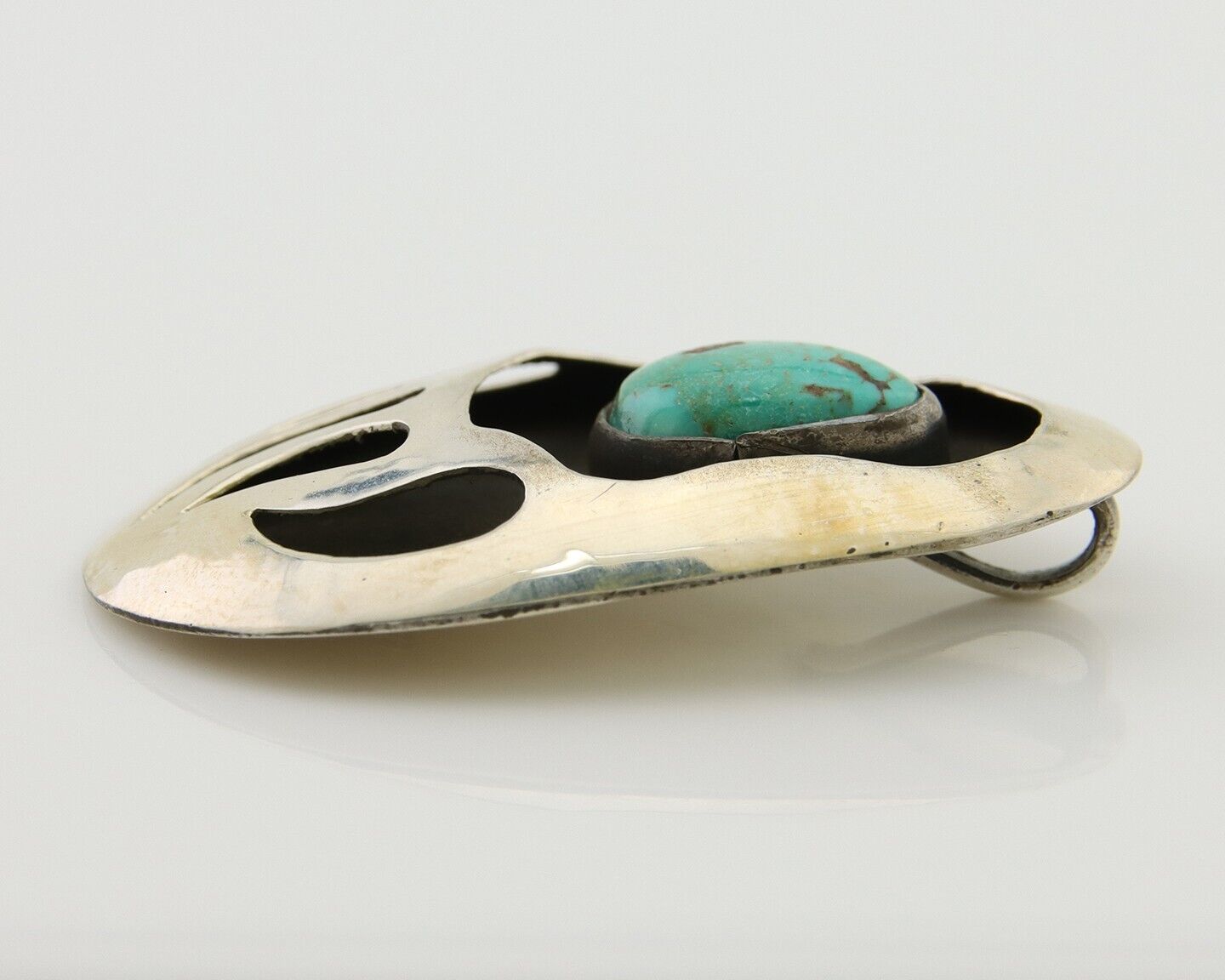 Navajo Paw Pendant 925 Silver Natural Turquoise Native American Artist C.80's