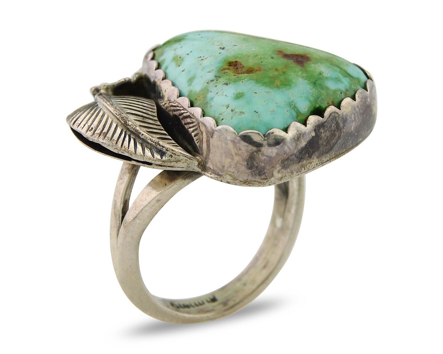 Navajo Ring 925 Sterling Royston Turquoise Native American Artist C.80's