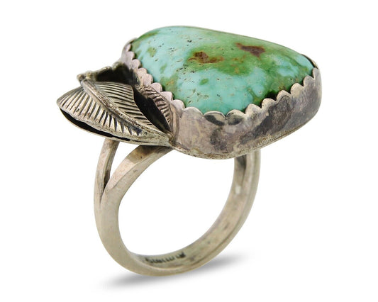 Navajo Ring 925 Sterling Royston Turquoise Native American Artist C.80's