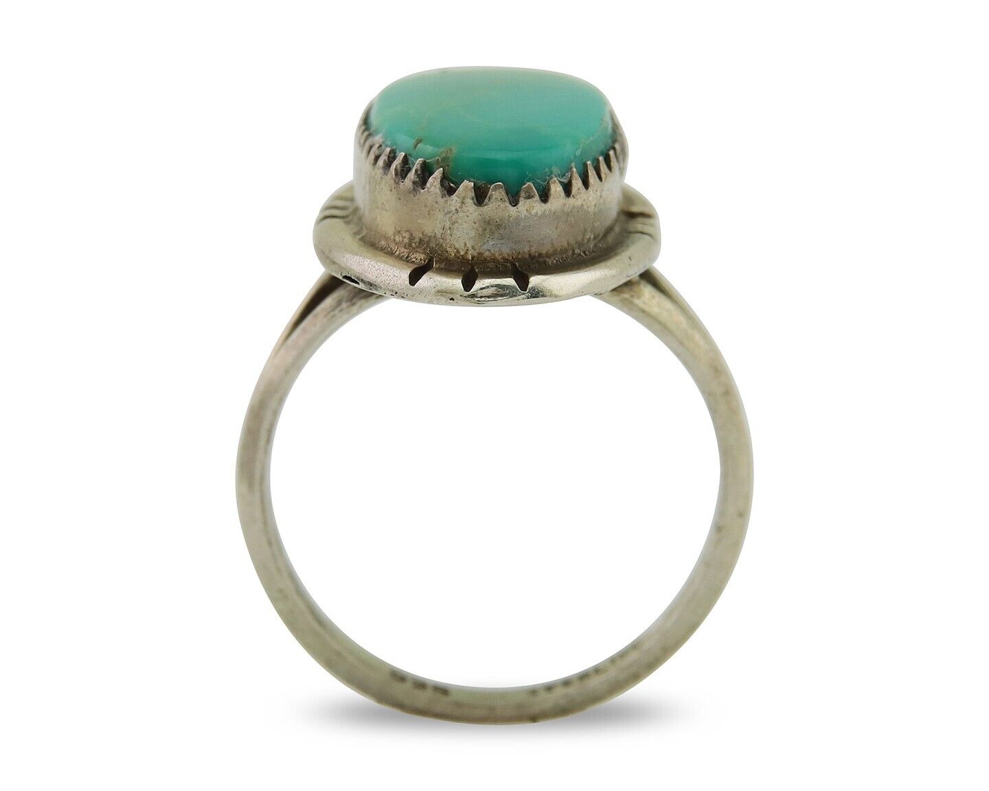 Navajo Ring 925 Sterling Silver Turquoise Native American Artist C.80's