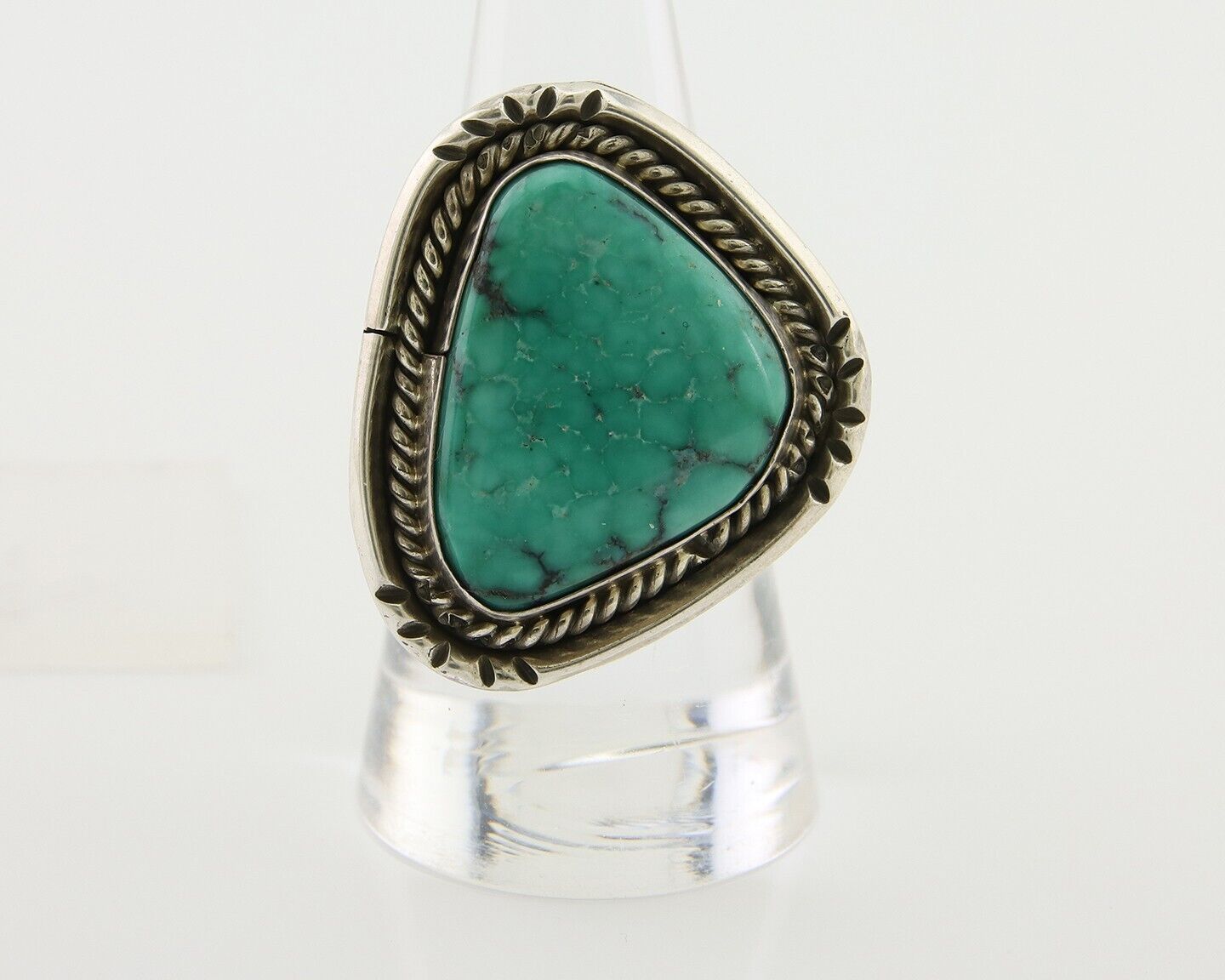 Navajo Handmade Ring 925 Silver Turquoise Native Artist C.80's