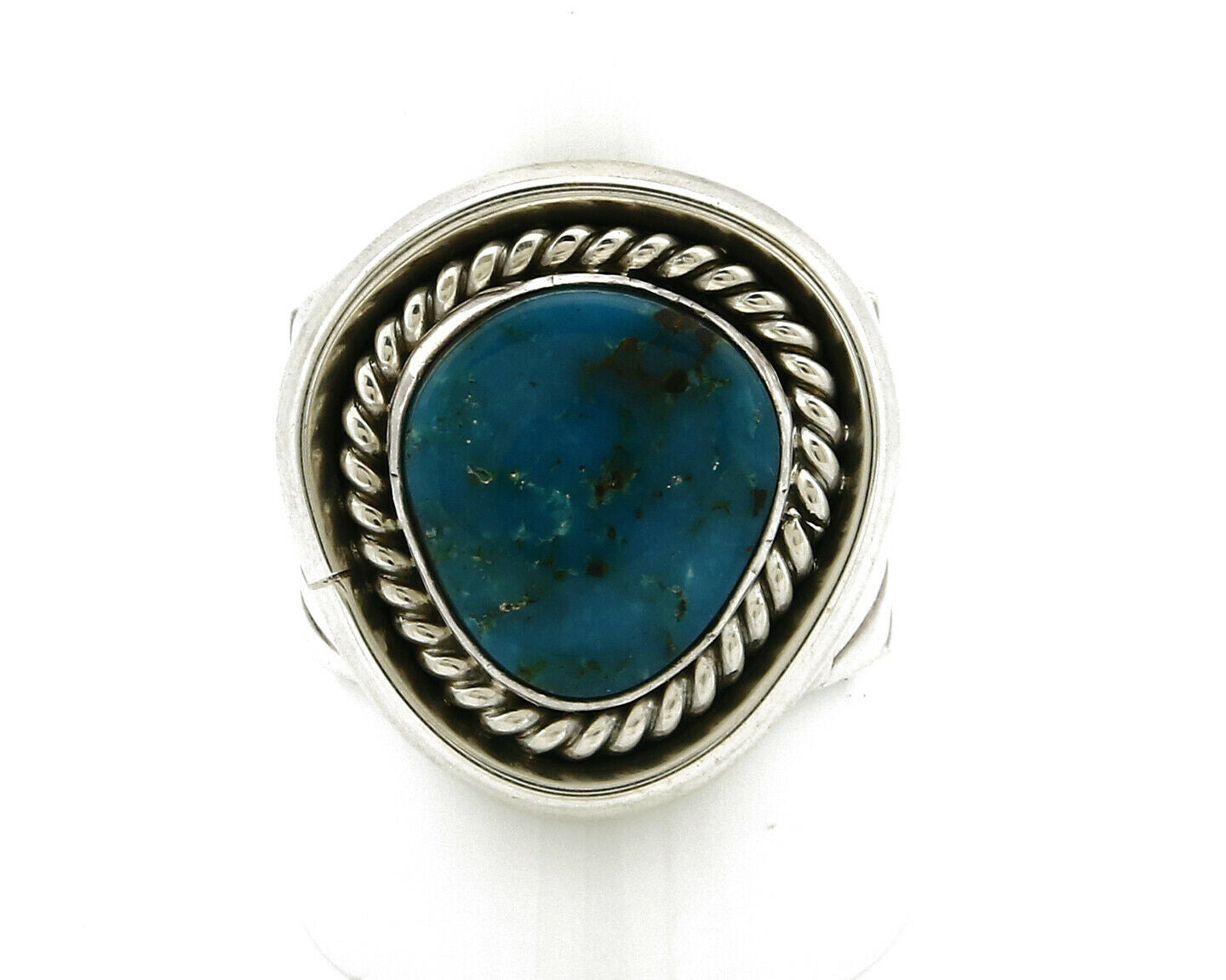 Navajo Ring .925 Silver Turquoise Handmade Signed Doug Zachary C.1980's
