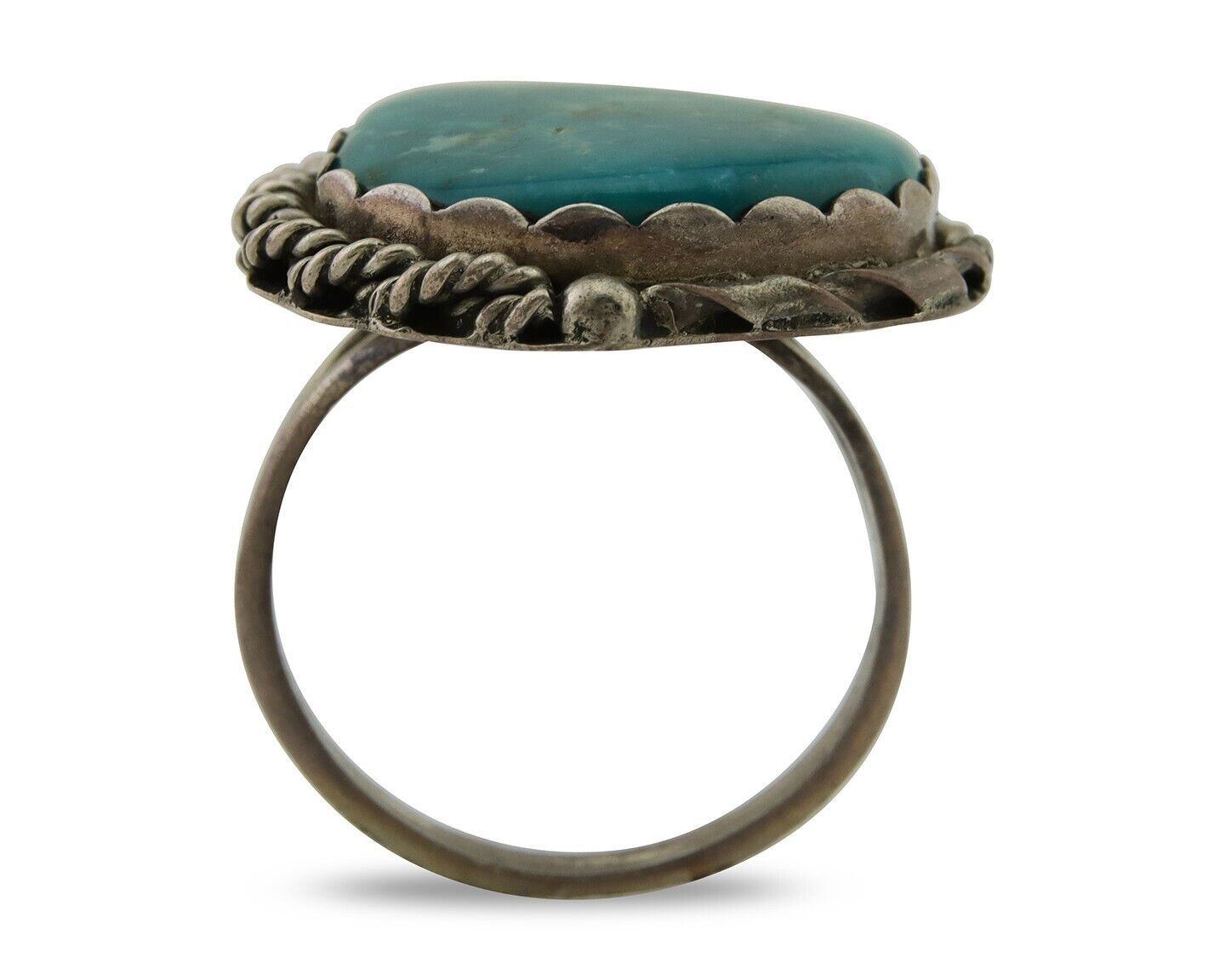 Men Navajo Ring 925 Silver Turquoise Native American Artist C.80's