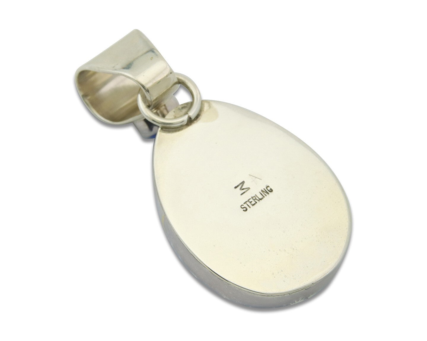 Navajo Sterling Silver Pendant Denim Lapis Authentic Vintage Signed M