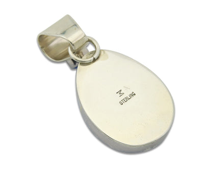 Navajo Sterling Silver Pendant Denim Lapis Authentic Vintage Signed M