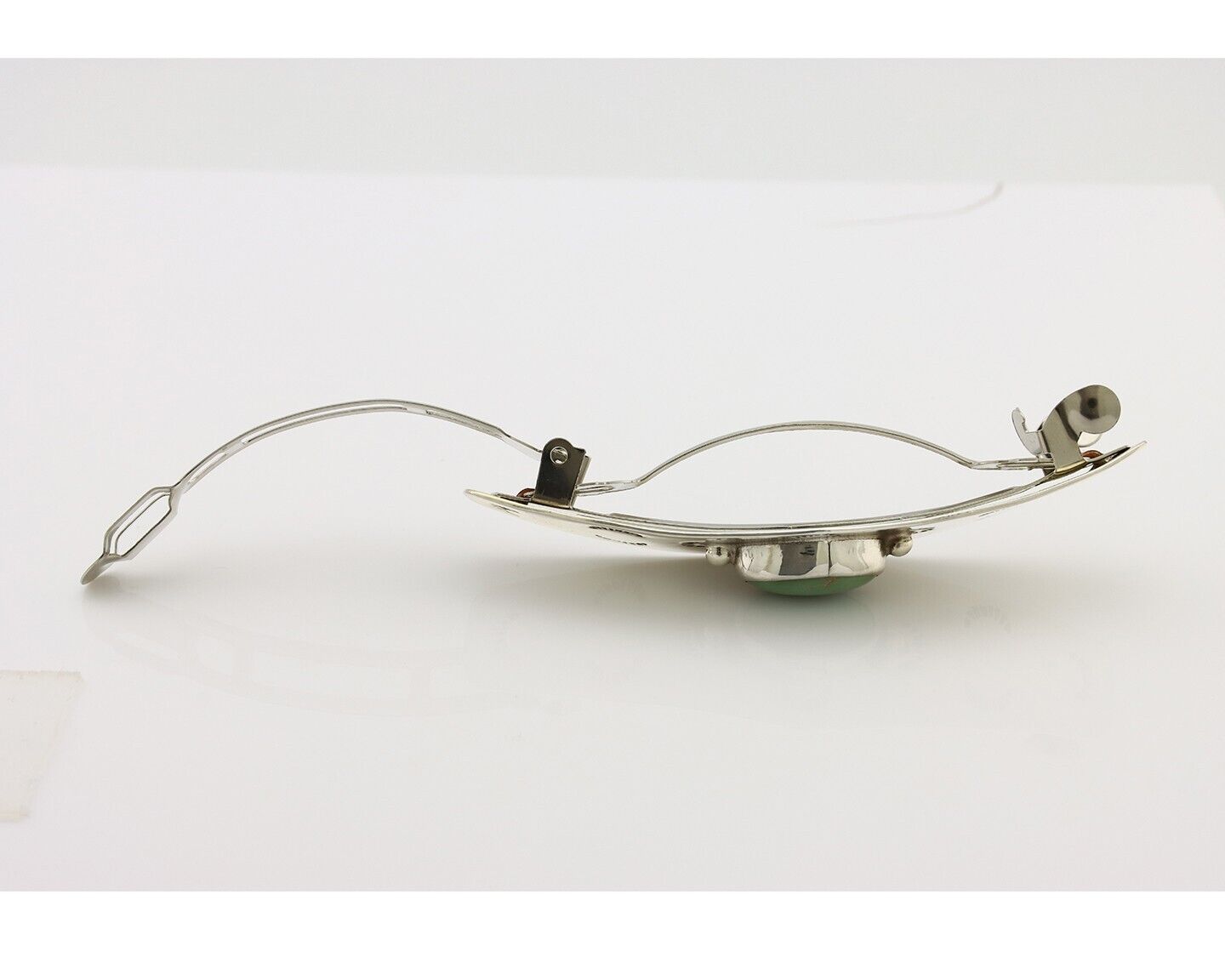 Women's Navajo Hair Clip Barrette Manassas Turquoise 925 Silver Native American